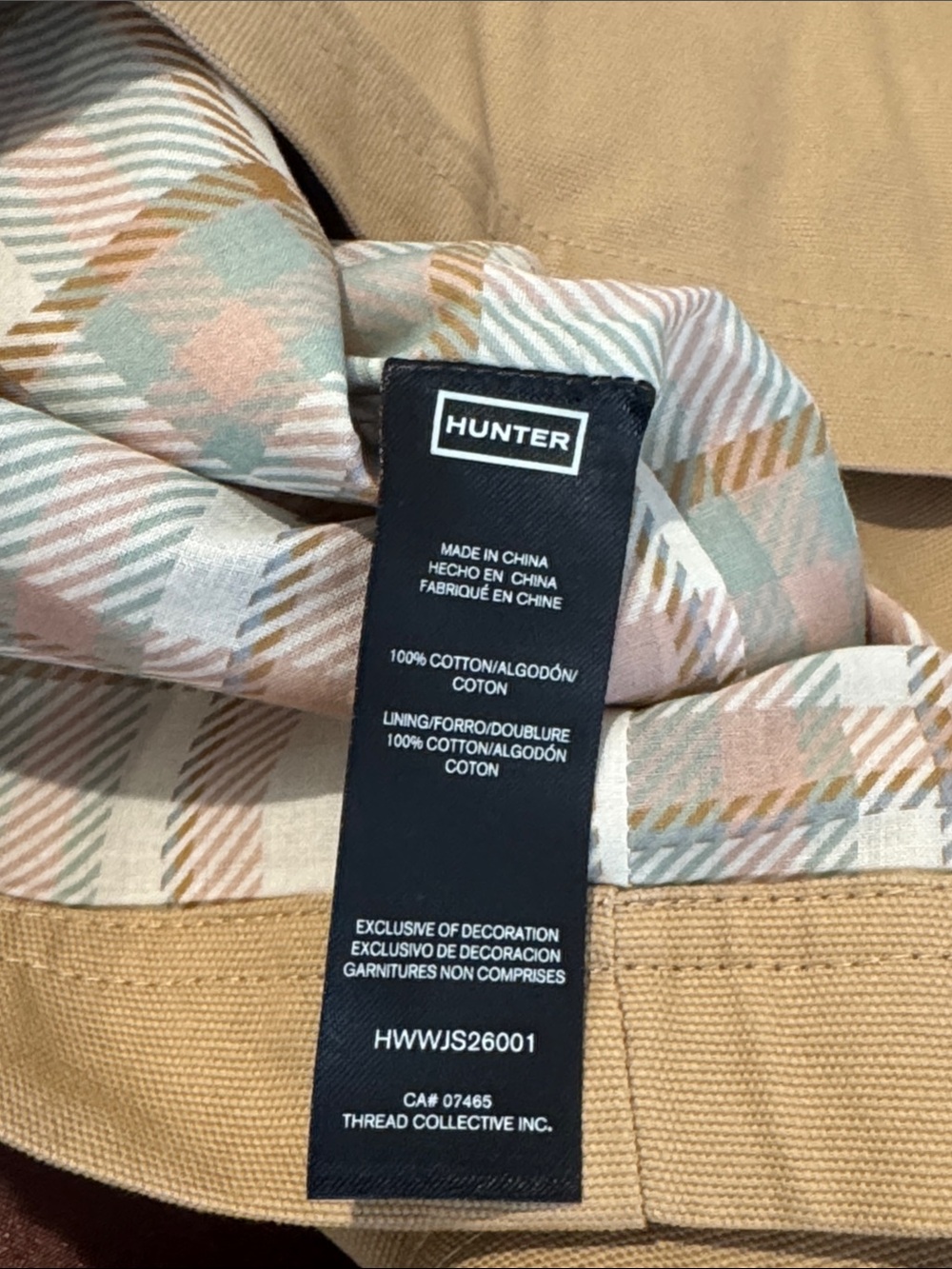 Hunter Tan Utility Jacket with Plaid Trim NWT - Picture 9 of 15